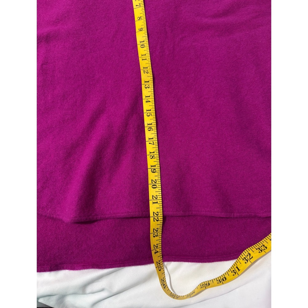 Charter Club 100% Cashmere Sweater L Magenta Purple Boat Neck High Low - Picture 6 of 8